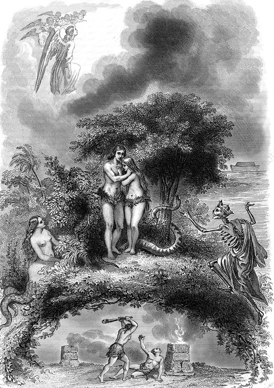Paradise Lost by Milton, 19th-century illustration